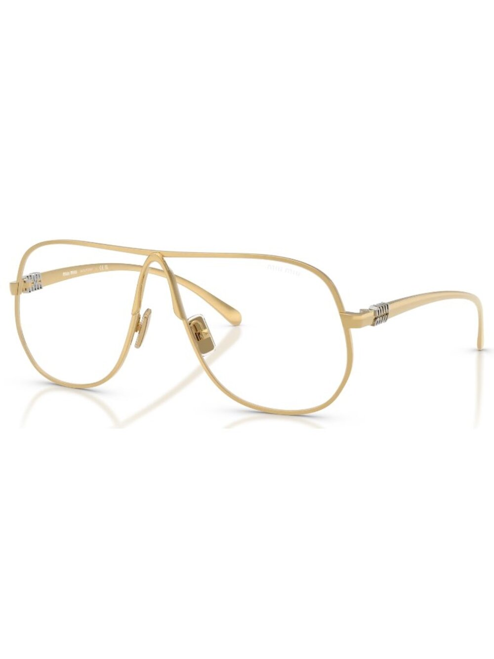 NEW MIU MIU MUA56S 5AK08N GOLD AVIATOR EYEWEAR MIU MIU MU A56S 5AK08N